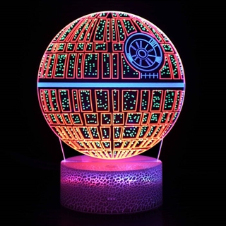 Death Star 3D lampe med RGB farver